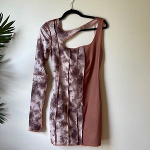 Stretchy asymmetrical, one arm dress